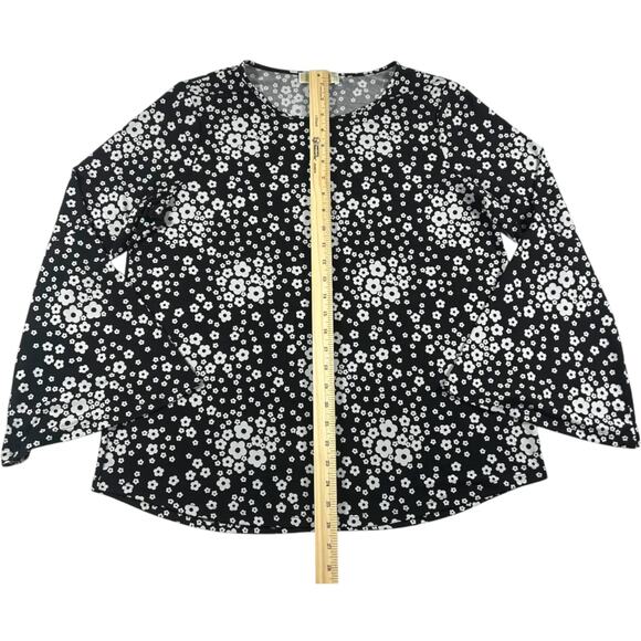Michael Kors - Women's Black / White Flower Blouse - Size: Large - Picture 4 of 8